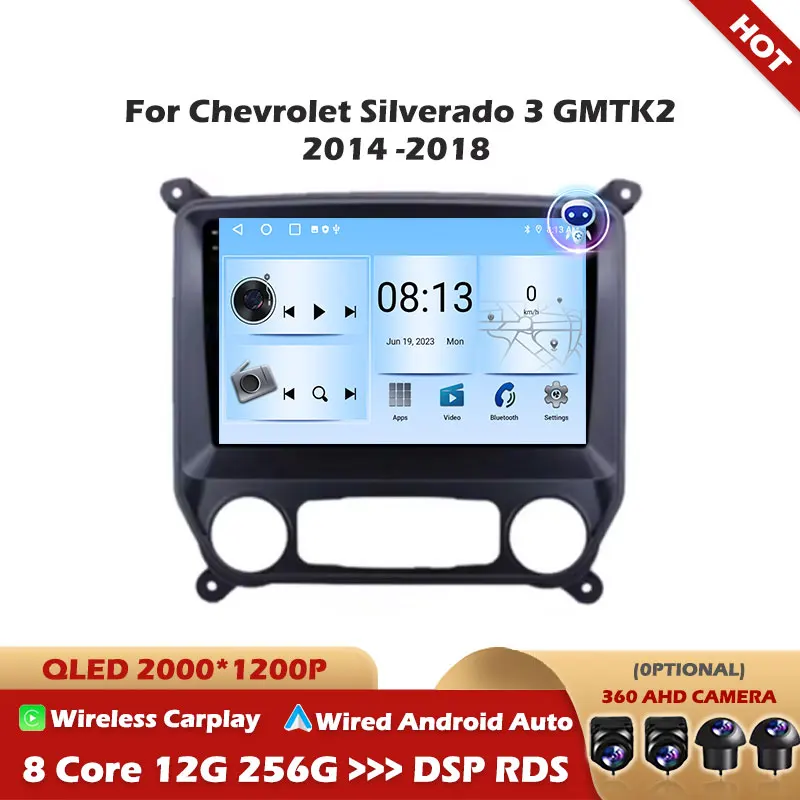 For Chevrolet Silverado 3 GMTK2 2014 2015 2016 2017 2018 Android 14 Carplay Auto Car Radio Multimedia Autoradio Stereo Head Unit
For Chevrolet Silverado 3 GMTK2 2014 2015 2016 2017 2018 Android 14 Carplay Auto Car Radio Multimedia Autoradio Stereo Head Unit