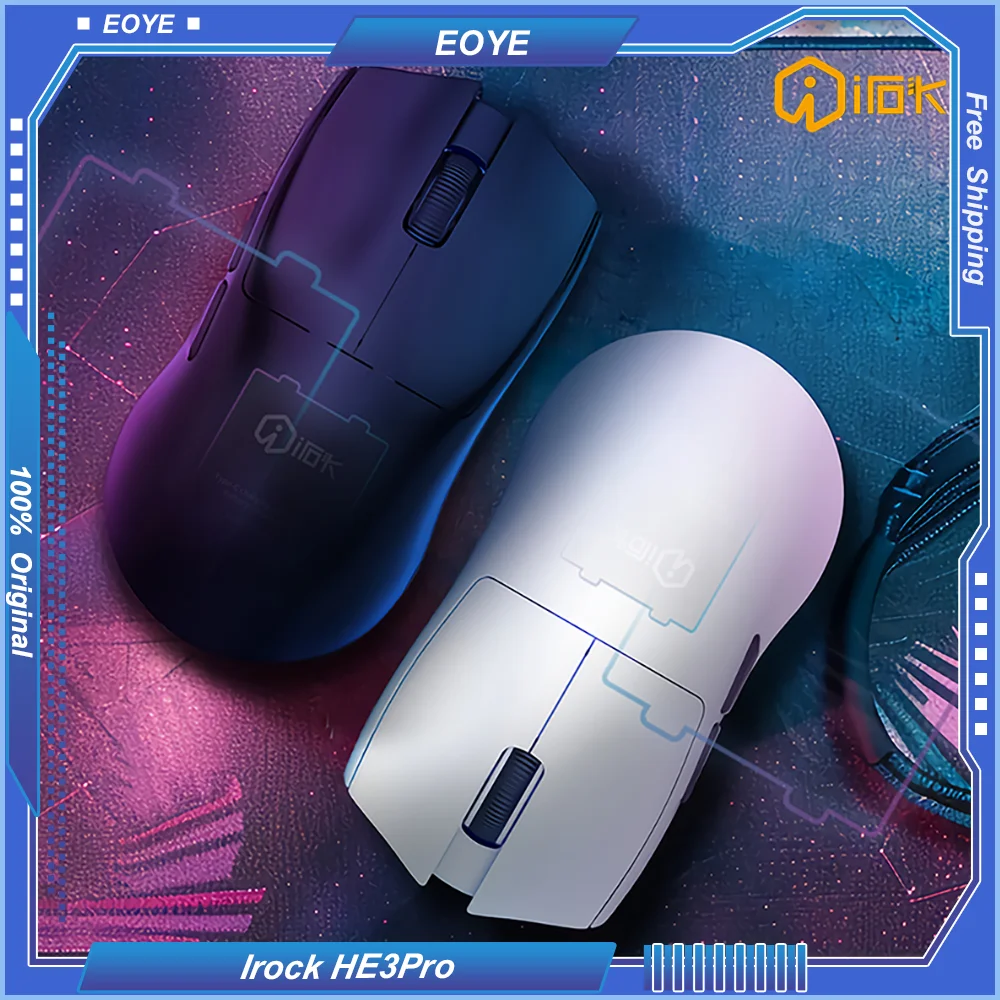 Беспроводная игровая мышь Irock HE3Pro, тройной режим Bluetooth PAW3395 Nordic 52840, легкая конструкция, сменный аккумулятор, Esport
Беспроводная игровая мышь Irock HE3Pro, тройной режим Bluetooth PAW3395 Nordic 52840, легкая конструкция, сменный аккумулятор, Esport