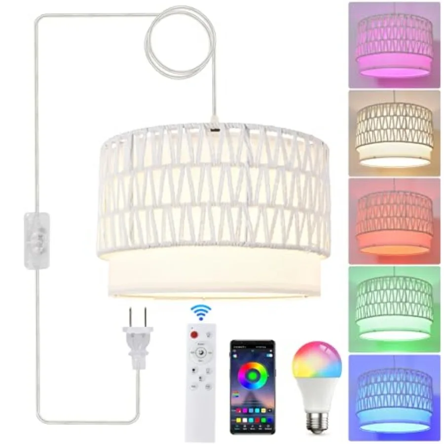 Подвесной светильник с RGB-лампой Smart Bulb, со шнуром 15 футов, для спальни и кухни
Подвесной светильник с RGB-лампой Smart Bulb, со шнуром 15 футов, для спальни и кухни