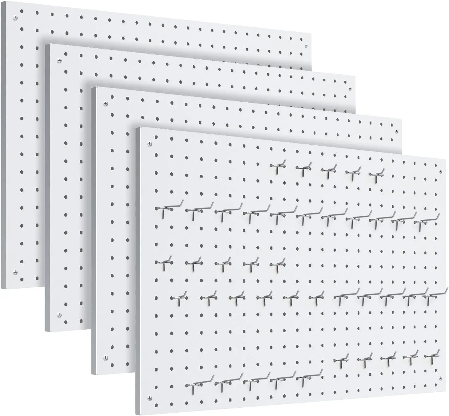 4-Pack White Metal Pegboard Panels with Frame, Heavy Duty Wall Organizer for Home, Garage, Office, Kitchen - 24x16 Inches
4-Pack White Metal Pegboard Panels with Frame, Heavy Duty Wall Organizer for Home, Garage, Office, Kitchen - 24x16 Inches