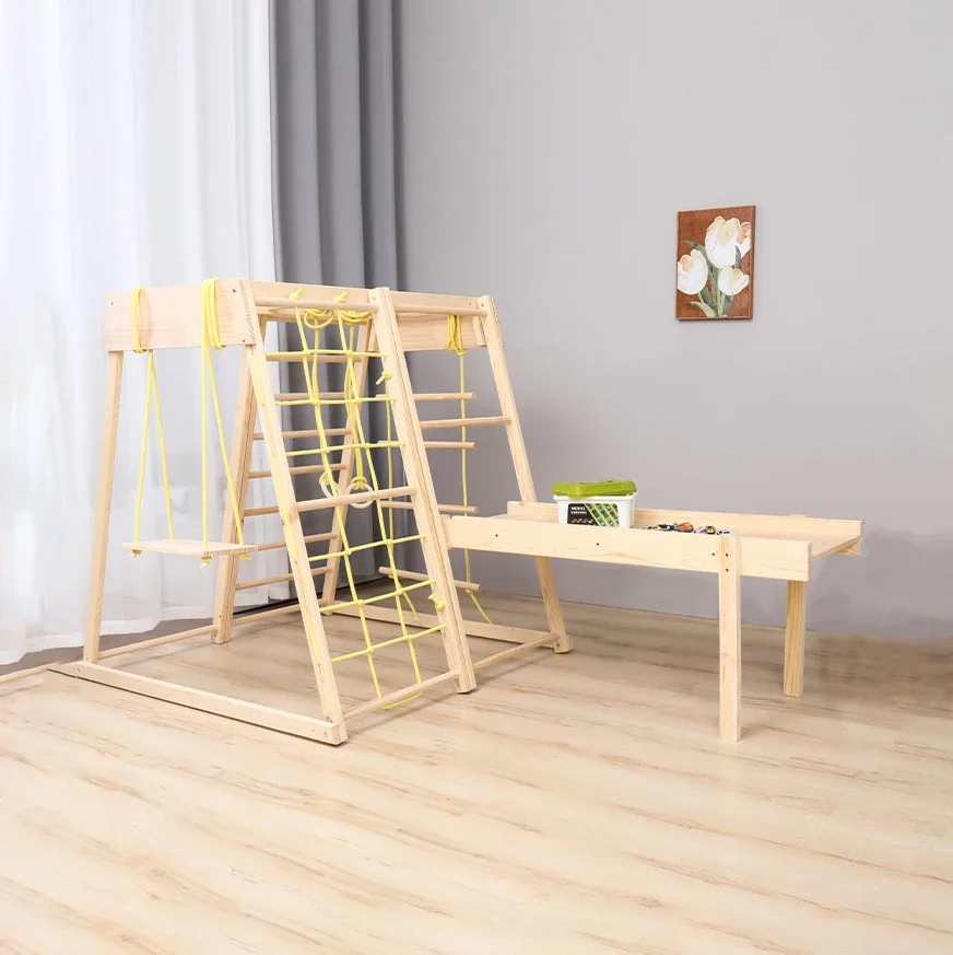 Children's solid wood climbing frame baby indoor home wooden slide swing climbing combination game children's jungle gym
Children's solid wood climbing frame baby indoor home wooden slide swing climbing combination game children's jungle gym