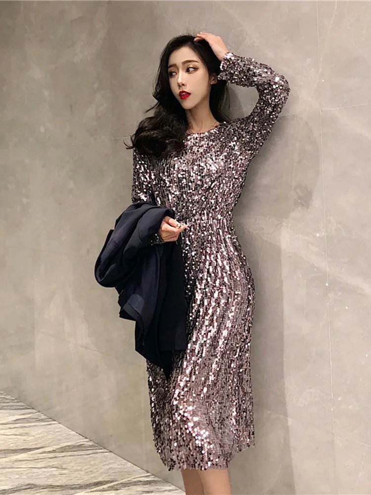 Women's Spring Dress Korean Version 2024 New Temperament Long Sleeve Bottom Glitter Office Lady High Waist Vestidos DS043
Women's Spring Dress Korean Version 2024 New Temperament Long Sleeve Bottom Glitter Office Lady High Waist Vestidos DS043