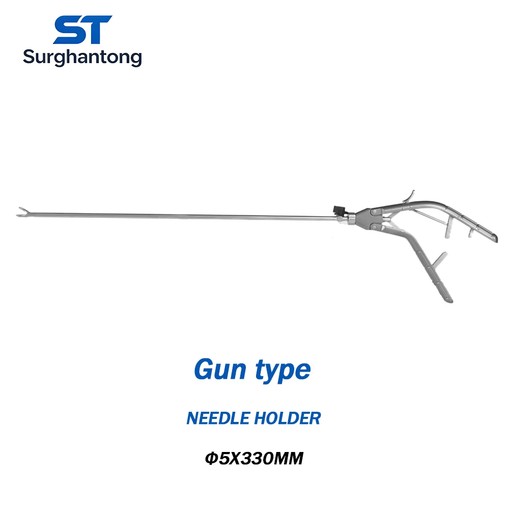 5mm Gun Type Handle Reusable Needle Holder Forceps for Laparoscopy Surgery
5mm Gun Type Handle Reusable Needle Holder Forceps for Laparoscopy Surgery