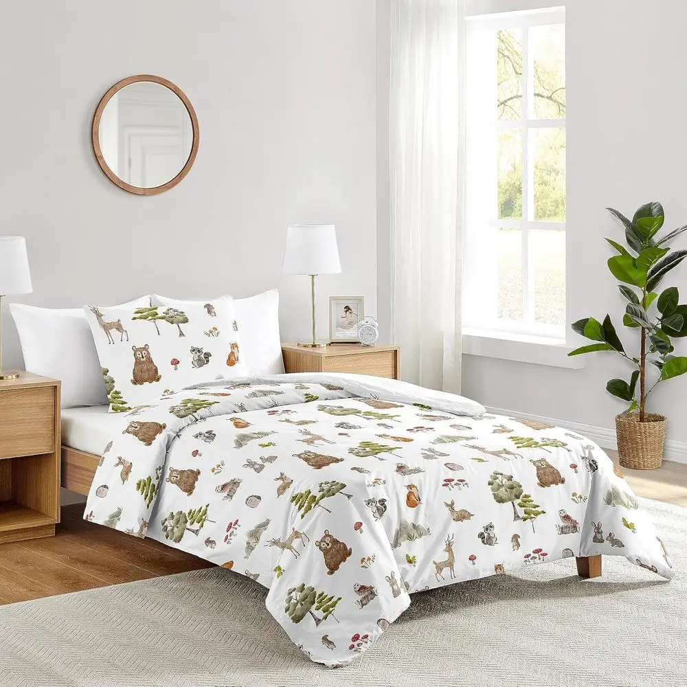 2-Piece Twin Comforter Set: Woodland Animal Themed Bedding for Kids, Including Blanket and Pillow Sham
2-Piece Twin Comforter Set: Woodland Animal Themed Bedding for Kids, Including Blanket and Pillow Sham