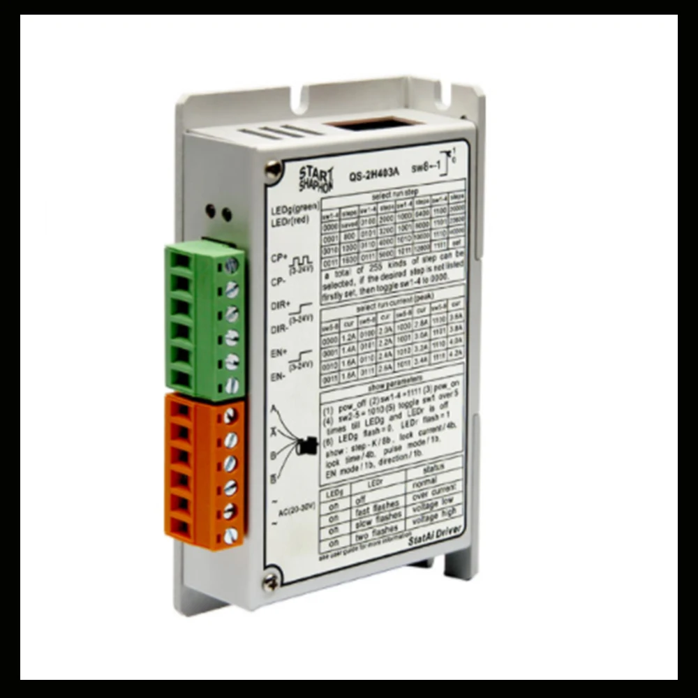 CNC Stat QS-2H403A two-phase stepper motor driver new generation full digital stepper driver suitable for 23HS2003 23HS3002Z
CNC Stat QS-2H403A two-phase stepper motor driver new generation full digital stepper driver suitable for 23HS2003 23HS3002Z