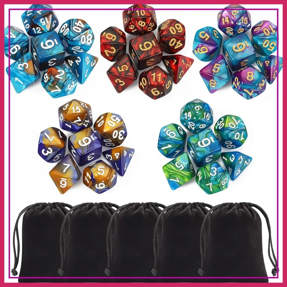 Polyhedral Dice Set - 35pcs DND Role Playing Dice for Dungeons and Dragons RPG Table Games, Double-Color
Polyhedral Dice Set - 35pcs DND Role Playing Dice for Dungeons and Dragons RPG Table Games, Double-Color