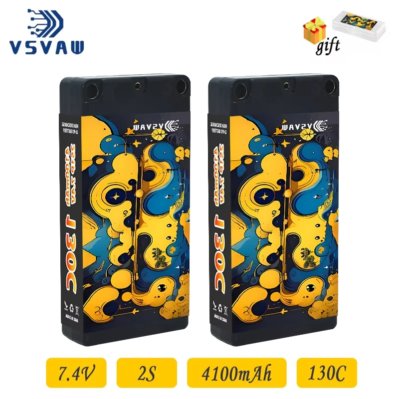 2Pcs VSVAW 2S Lipo Battery 7.4V 4100mAh 130C with EC3/T/XT60 Connector for RC Buggy Truggy Vehicle Car Truck Tank Racing Hobb
2Pcs VSVAW 2S Lipo Battery 7.4V 4100mAh 130C with EC3/T/XT60 Connector for RC Buggy Truggy Vehicle Car Truck Tank Racing Hobb