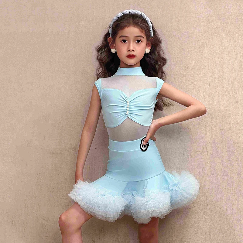 2025 Summer New Latin Dance Costume For Children Tango Salsa Dance Performance Clothes Girls High-Neck Practice Split Set XH2809
2025 Summer New Latin Dance Costume For Children Tango Salsa Dance Performance Clothes Girls High-Neck Practice Split Set XH2809