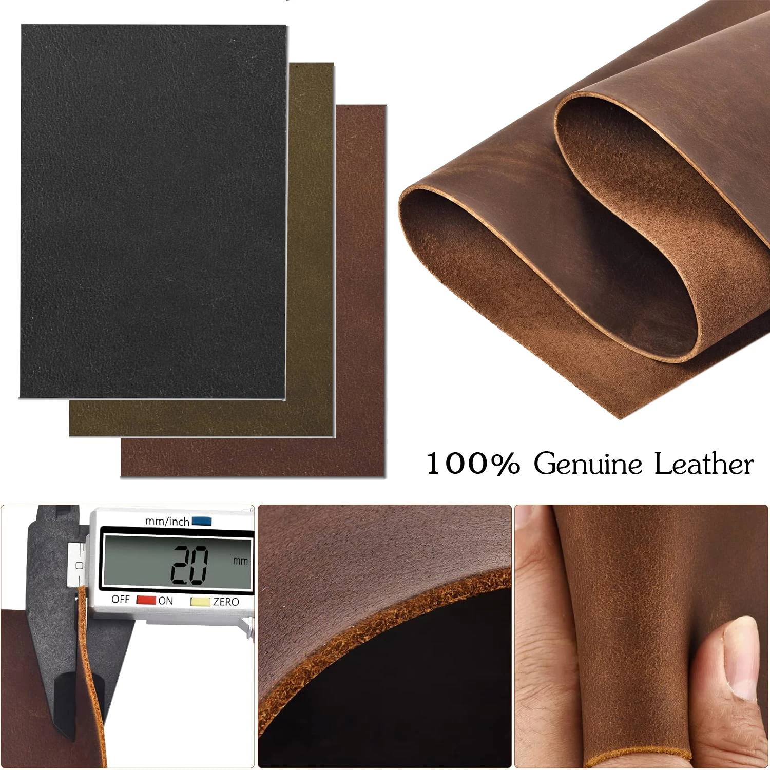 Genuine Leather Tooling Sheets 2.0MM Thick Genuine Top Full Grain Oil Tan Crazy Horse Cowhide Leather Sheets for Crafts Tool
Genuine Leather Tooling Sheets 2.0MM Thick Genuine Top Full Grain Oil Tan Crazy Horse Cowhide Leather Sheets for Crafts Tool