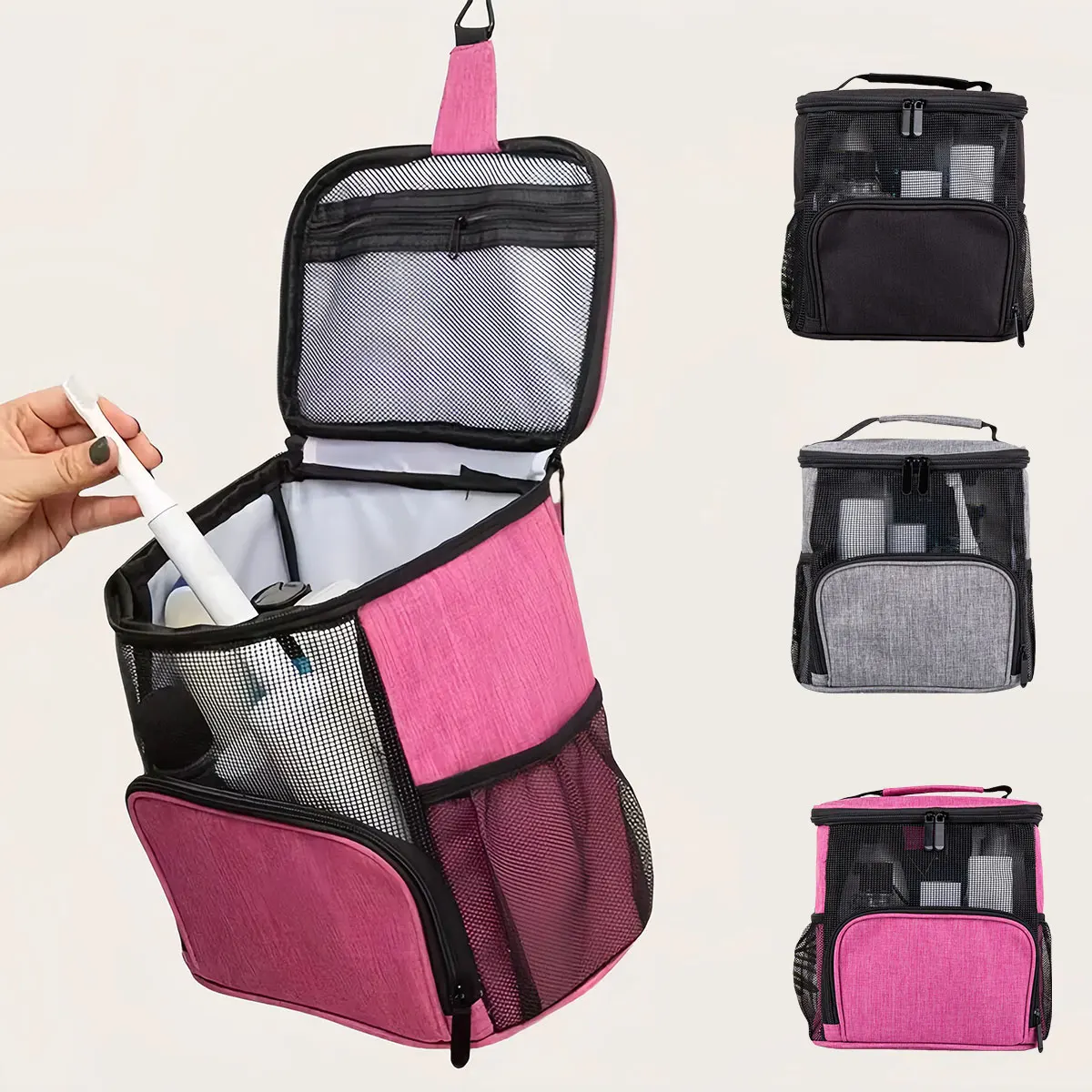 Mesh Travel Cosmetic Cases Portable Large Capacity Shower Storage Bag Hanging Toiletry Bag Quick-Drying Waterproof Handbag
Mesh Travel Cosmetic Cases Portable Large Capacity Shower Storage Bag Hanging Toiletry Bag Quick-Drying Waterproof Handbag