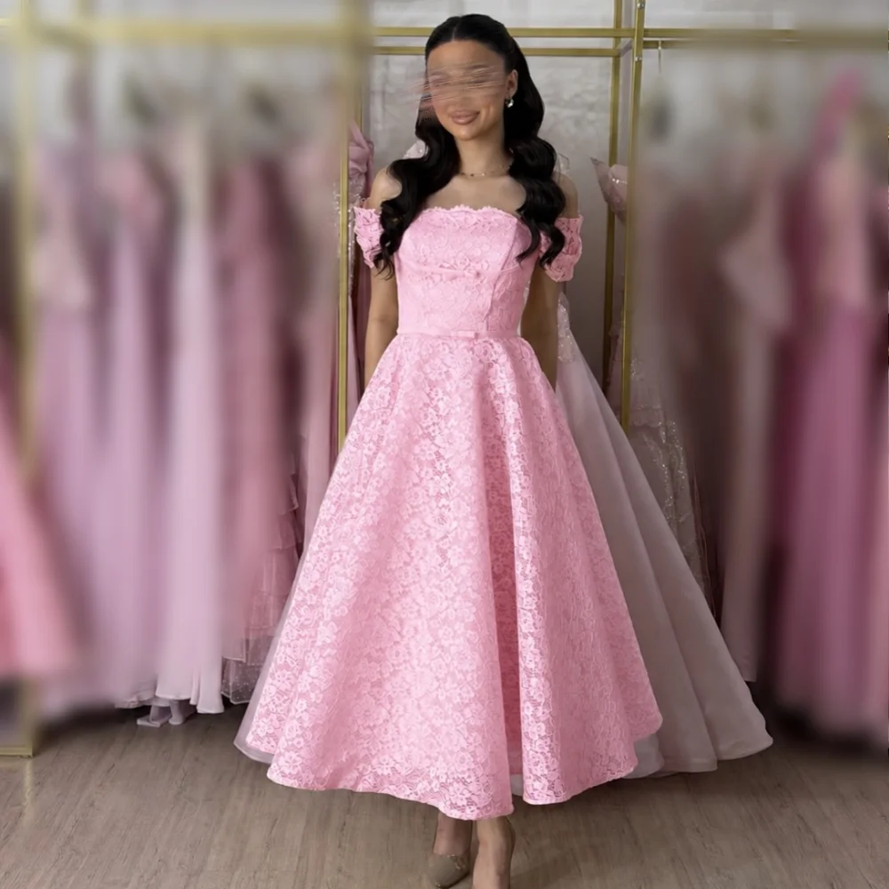 Customized Lace Women's Evening Gowns Off-the-shoulder A-line Midi Dresses Wedding Party Dress Prom Dresses Elegant
Customized Lace Women's Evening Gowns Off-the-shoulder A-line Midi Dresses Wedding Party Dress Prom Dresses Elegant