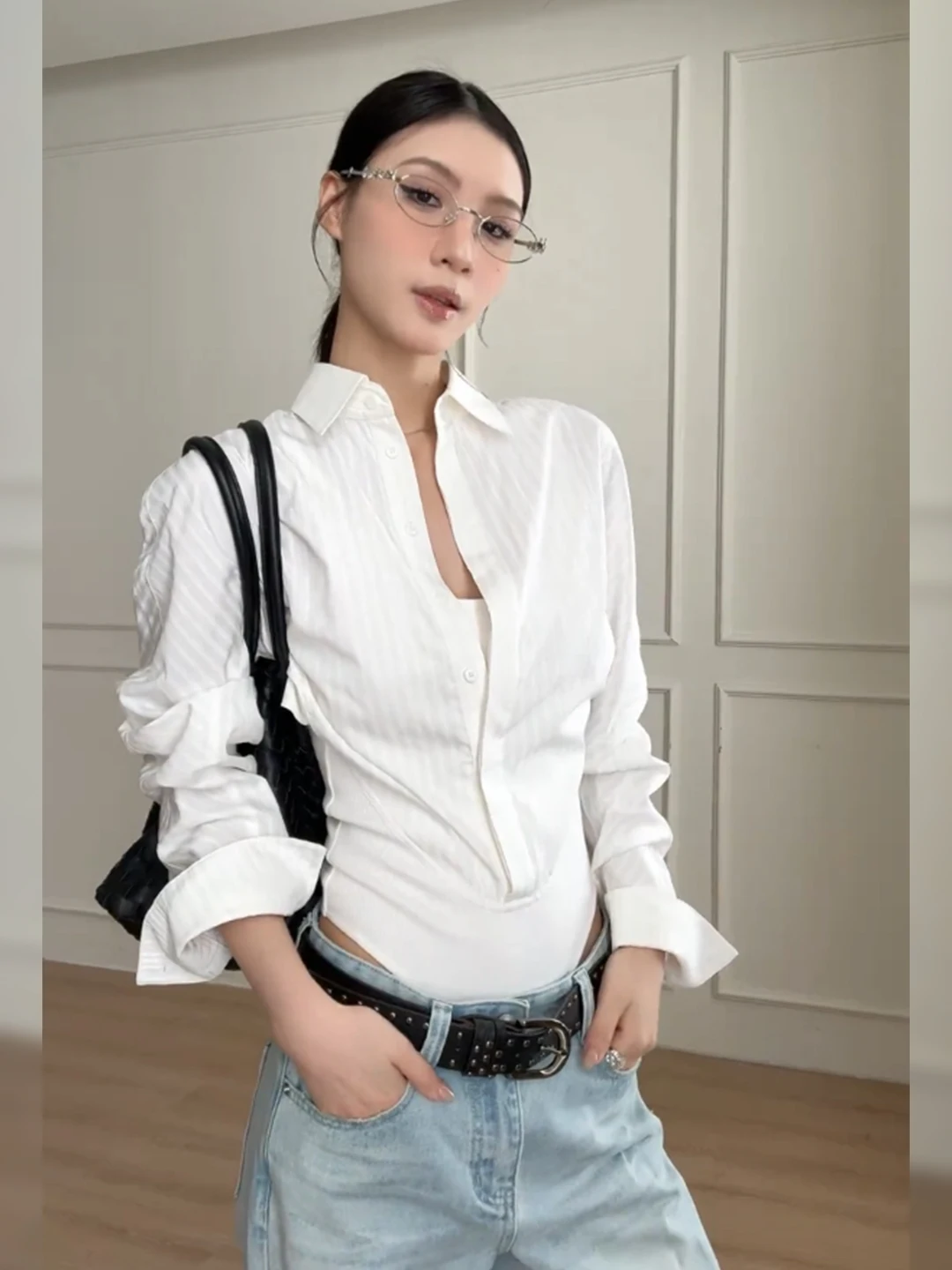 Korean Sle Salt Series Ele Fake Two-Piece Onesie Women's Spring Autumn New Sexy Unique Small irt Top for Young Girls
Korean Sle Salt Series Ele Fake Two-Piece Onesie Women's Spring Autumn New Sexy Unique Small irt Top for Young Girls