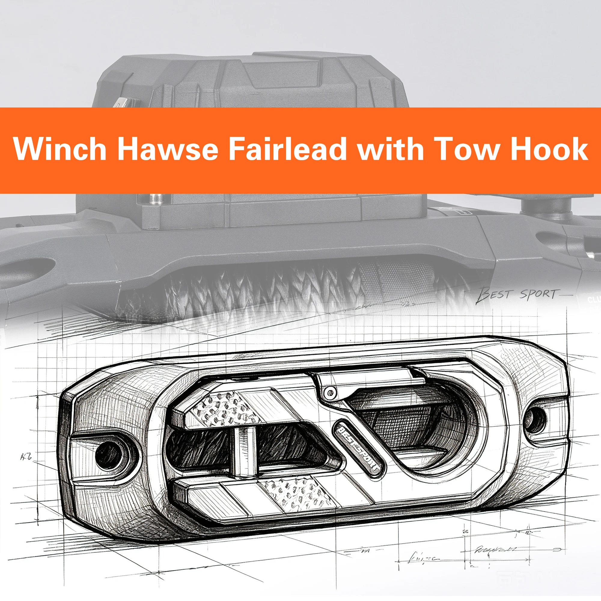 Alum Alloy Winch Hawse Fairlead with 40CR Steel Hook Tow Hook, 33000LBS Break Strength, Off-Road for Truck/SUV/ATV, Black
Alum Alloy Winch Hawse Fairlead with 40CR Steel Hook Tow Hook, 33000LBS Break Strength, Off-Road for Truck/SUV/ATV, Black