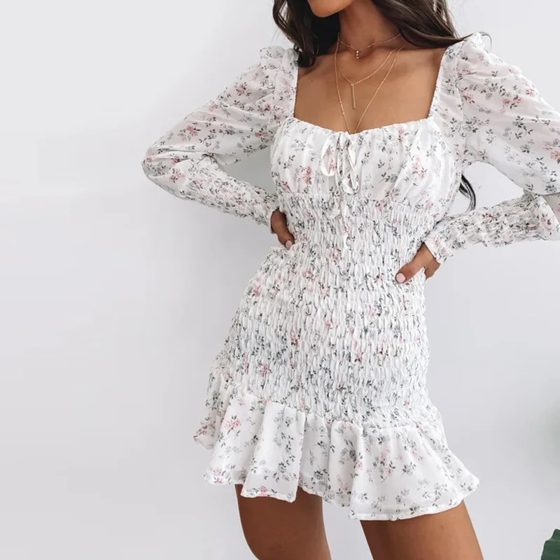 Summer Fashion Cottagecore Women Sexy Bodycon White Floral Mini Dress Square Collar Puff Sleeve Party Club Sexy Mini Sundress
Summer Fashion Cottagecore Women Sexy Bodycon White Floral Mini Dress Square Collar Puff Sleeve Party Club Sexy Mini Sundress