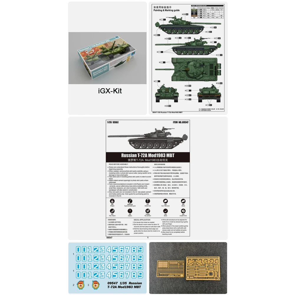 Trumpeter 09547 1/35 Scale Russian T72 T-72A Mod1983 Main Battle Tank MBT Military Assembly Plastic Gift Model Building Kit
Trumpeter 09547 1/35 Scale Russian T72 T-72A Mod1983 Main Battle Tank MBT Military Assembly Plastic Gift Model Building Kit