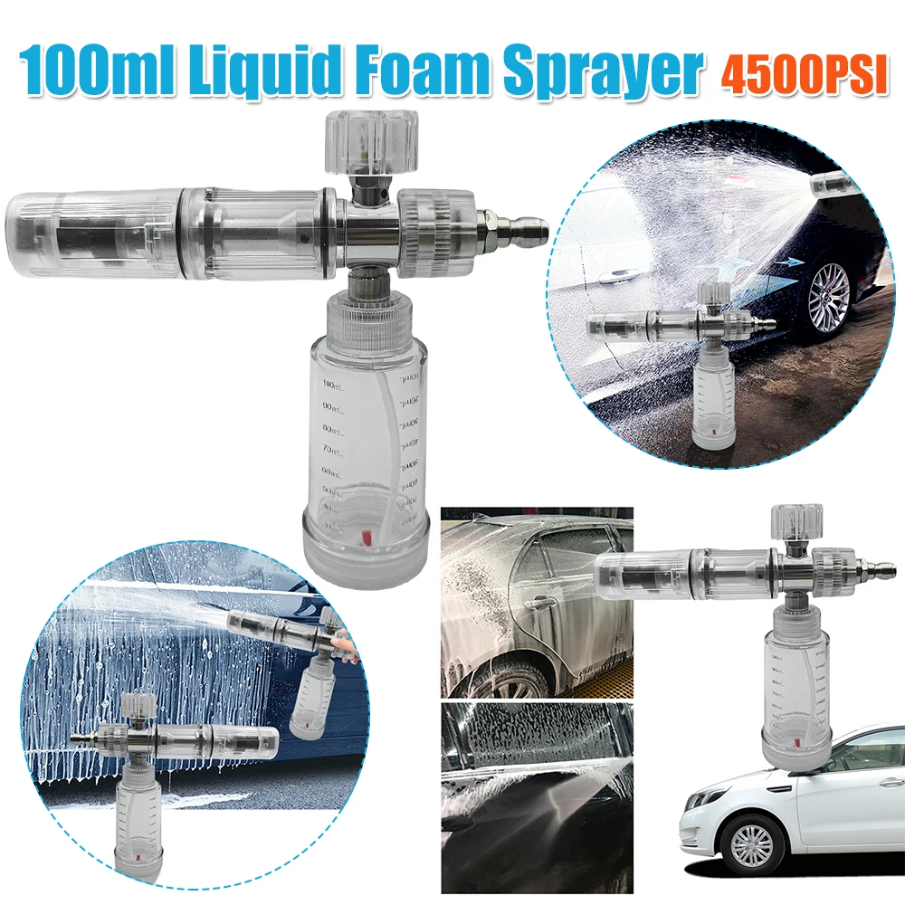 Пенная насадка для мойки автомобилей 100 мл, регулируемая, 4500 фунтов на кв. дюйм, с быстроразъемным соединением 1/4 дюйма, для пенной мойки под давлением
Пенная насадка для мойки автомобилей 100 мл, регулируемая, 4500 фунтов на кв. дюйм, с быстроразъемным соединением 1/4 дюйма, для пенной мойки под давлением