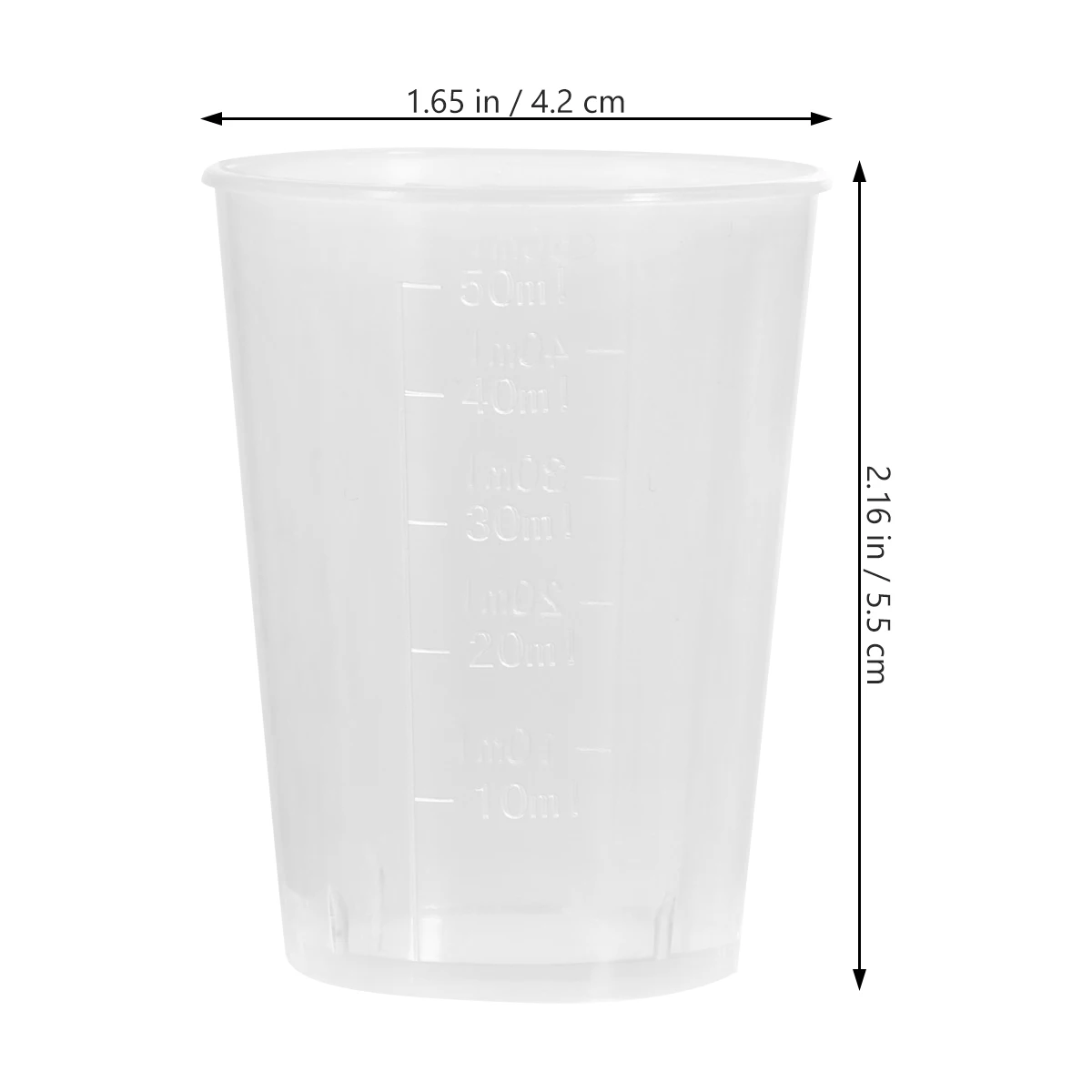 50 Pcs Cups Disposable Plastic Graduated 50Ml Measuring Cup Scale Cups for Lab Home Clear Measuring Cup Baking Storage
50 Pcs Cups Disposable Plastic Graduated 50Ml Measuring Cup Scale Cups for Lab Home Clear Measuring Cup Baking Storage