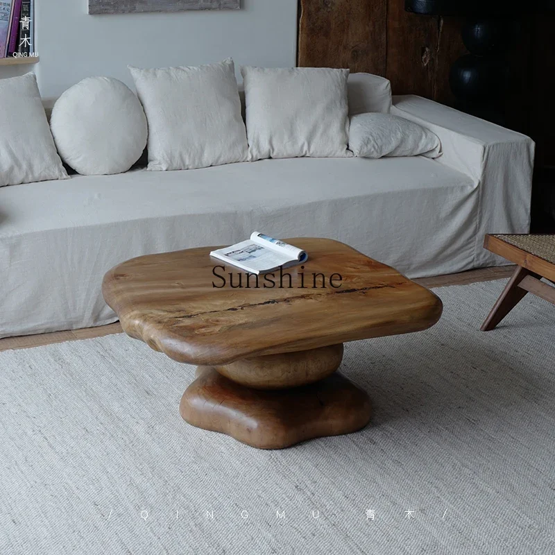 Log wabi-sabi wind living room bubble special-shaped irregular retro cobblestone solid wood tea table
Log wabi-sabi wind living room bubble special-shaped irregular retro cobblestone solid wood tea table