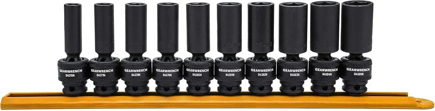 10-Piece 3/8 Inch Drive Deep Impact Socket Set, Metric Sizes for Heavy-Duty Use
10-Piece 3/8 Inch Drive Deep Impact Socket Set, Metric Sizes for Heavy-Duty Use