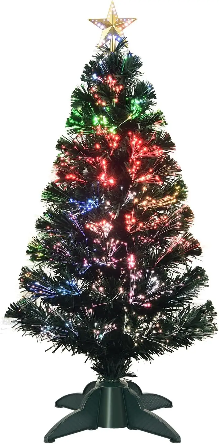 3ft Pre-Lit Fiber Optic Christmas Tree with Star, Multi-Color LED Tabletop Tree for Home, Office, Party Decor
3ft Pre-Lit Fiber Optic Christmas Tree with Star, Multi-Color LED Tabletop Tree for Home, Office, Party Decor