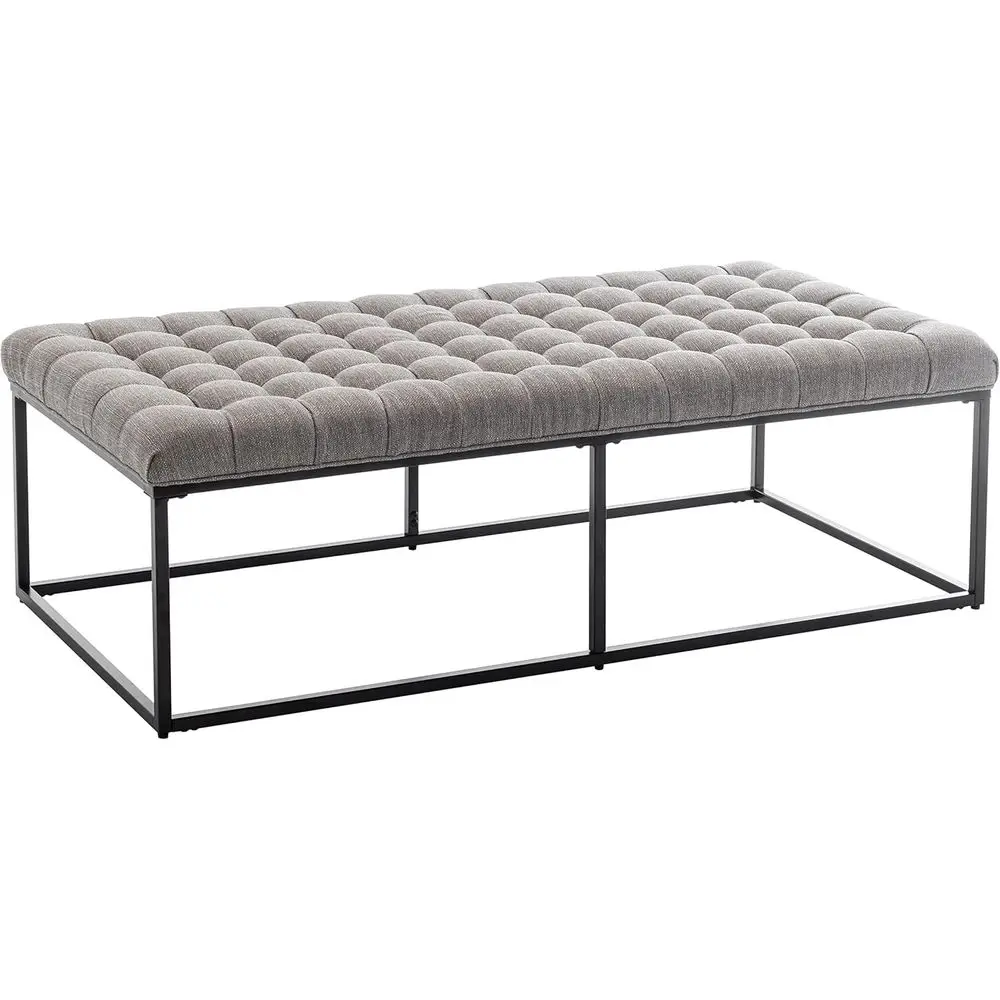 Gray Fabric Cocktail Ottoman with Metal Base, 56 x 28
Gray Fabric Cocktail Ottoman with Metal Base, 56 x 28