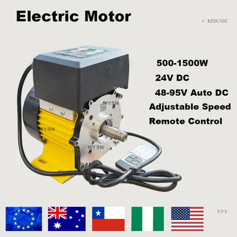 500W 1000W 1500W Brushless Motor 24V 48V-95V Auto Electric Motor 1.5KW Forward And Reverse Rotation Motor With Remote Control
