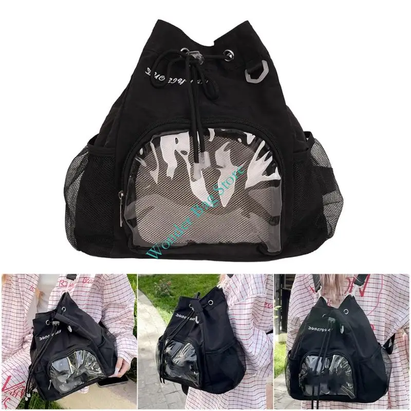 H3CB Women Drawstring Backpacks Bag Transparent Pin Display Backpacks with Inserts for School Concerts Anime Shoulder Bag
H3CB Women Drawstring Backpacks Bag Transparent Pin Display Backpacks with Inserts for School Concerts Anime Shoulder Bag