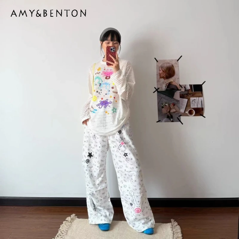 American White Cute Animal Print Casual Women's Cargo Pants Summer New Loose Versatile Sweet Cool Straight Long Trousers Ladies
American White Cute Animal Print Casual Women's Cargo Pants Summer New Loose Versatile Sweet Cool Straight Long Trousers Ladies