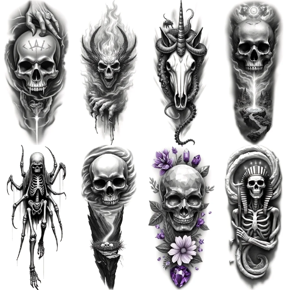 3pcs Temporary Tattoo Waterproof Long-lasting Body Stickers Fiery Skull Skull With Light Beam Skull With Smoke For Thighs
3pcs Temporary Tattoo Waterproof Long-lasting Body Stickers Fiery Skull Skull With Light Beam Skull With Smoke For Thighs