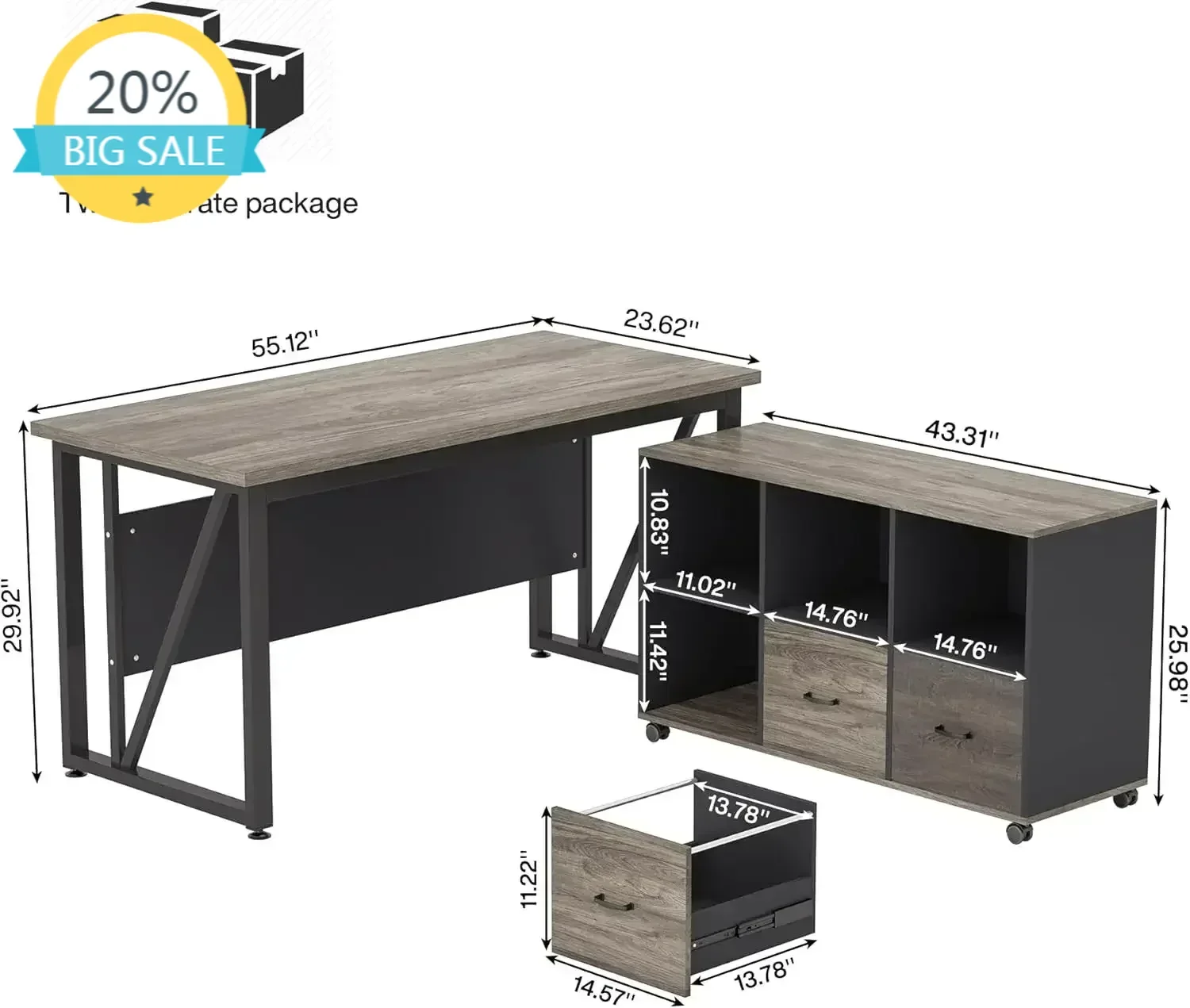 Бестселлер XMSJ.55-дюймовый офисный стол и 43-дюймовый боковой шкаф для документов, L-образный компьютерный стол, мебель для домашнего офиса.
Бестселлер XMSJ.55-дюймовый офисный стол и 43-дюймовый боковой шкаф для документов, L-образный компьютерный стол, мебель для домашнего офиса.