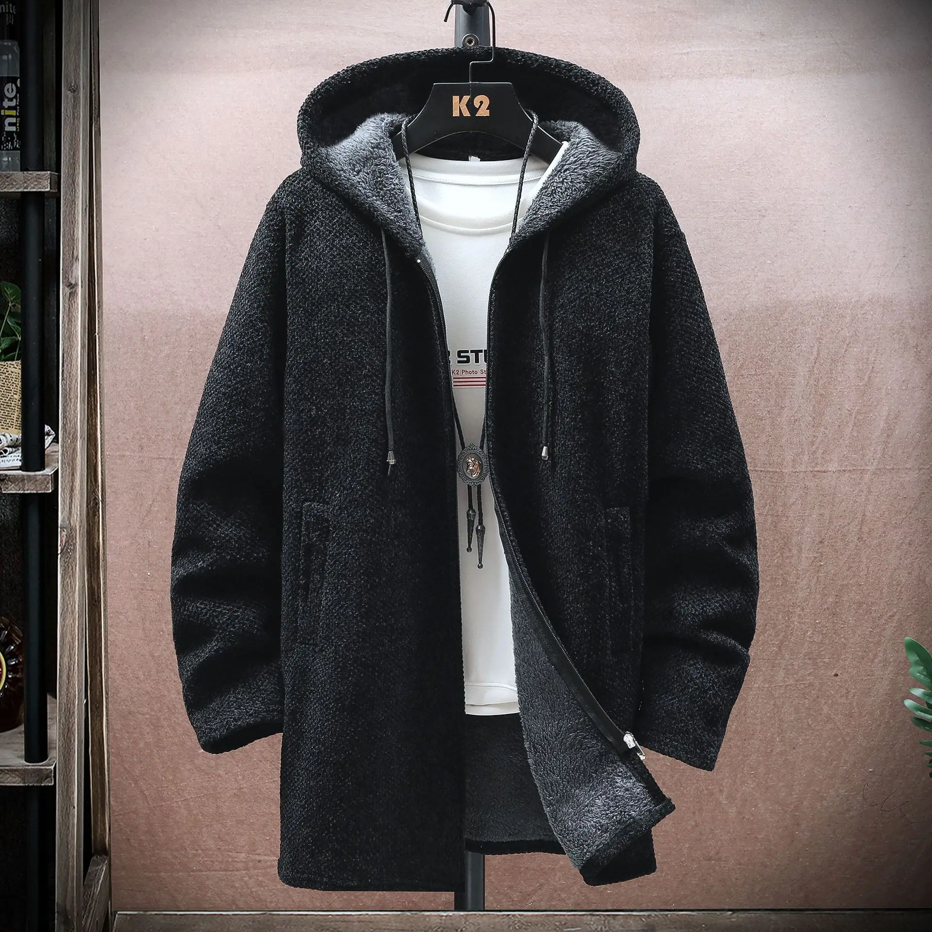 Men's Hooded Mid-Length Fce-Lined Thi Long Sve Knitwear Teenagers Korean Sle Polyester Fiber Casual High Collar Swe...
Men's Hooded Mid-Length Fce-Lined Thi Long Sve Knitwear Teenagers Korean Sle Polyester Fiber Casual High Collar Swe...