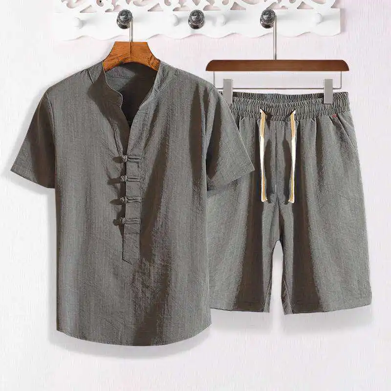 Cotton and Linen Men's Sets Summer Style Men's Suit Oversized 140 Kg High-end Chinese Buckle Design New loose Two-piece Set
Cotton and Linen Men's Sets Summer Style Men's Suit Oversized 140 Kg High-end Chinese Buckle Design New loose Two-piece Set