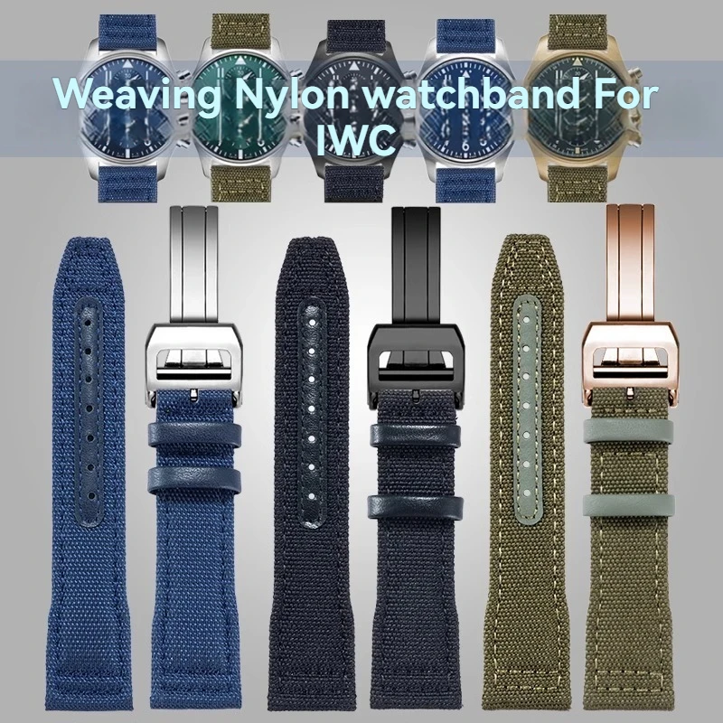 20 21 22mm Nylon Watch Strap For IWC Nylon Genuine Leather WatchBand Big Pilot Little Prince Mark 18 khaki Blue green Bracelet
20 21 22mm Nylon Watch Strap For IWC Nylon Genuine Leather WatchBand Big Pilot Little Prince Mark 18 khaki Blue green Bracelet