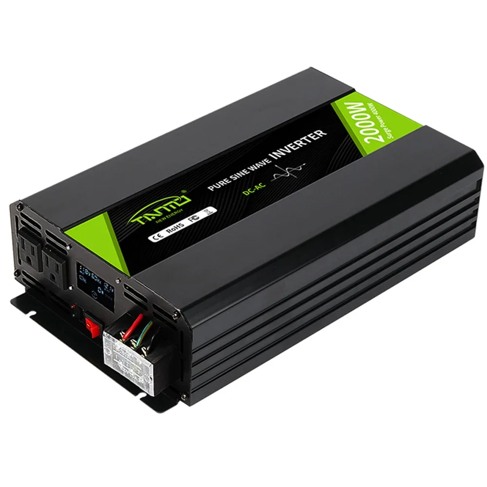 TIANMO 2000W Pure Sine Wave Inverter 12V DC to 120V AC Power Inverter for Car/Truck/RV with 2 AC Outlets 1USB Ports 1 Hardwire T
TIANMO 2000W Pure Sine Wave Inverter 12V DC to 120V AC Power Inverter for Car/Truck/RV with 2 AC Outlets 1USB Ports 1 Hardwire T