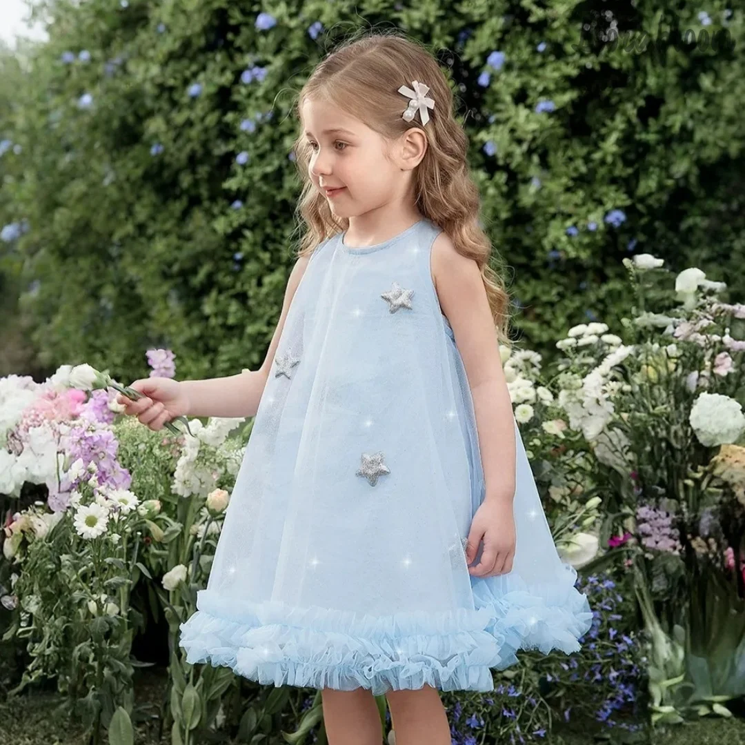 Girls' Blue Tulle Gown Radiant Elegant Evening Wear Floral Print Dress Wide Hem Princess Style Party Dress Flower Girl Attire
Girls' Blue Tulle Gown Radiant Elegant Evening Wear Floral Print Dress Wide Hem Princess Style Party Dress Flower Girl Attire