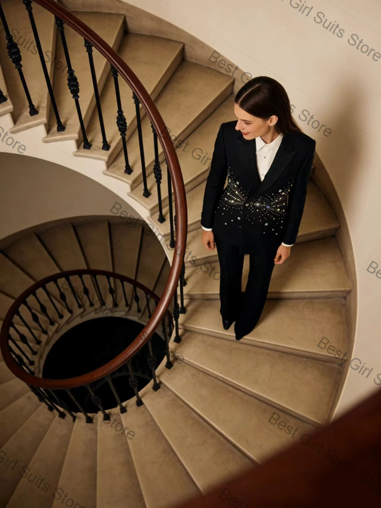 Crystals Black Women Suit Pants Set 2 Piece Blazer+Trousers Spring Cotton Formal Office Lady Jacket Customized Wedding Coat
Crystals Black Women Suit Pants Set 2 Piece Blazer+Trousers Spring Cotton Formal Office Lady Jacket Customized Wedding Coat