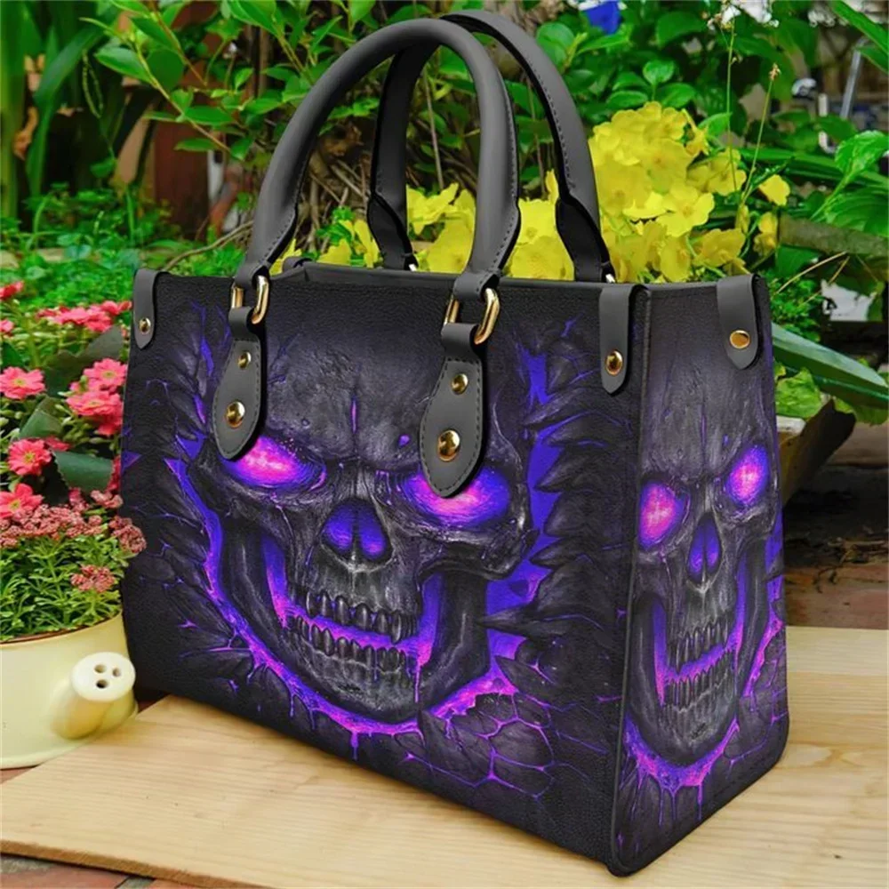 Purple Skull Leather Bag Handbag Purse for Women Fashion Small Casual Tote Luxury Shoulder Messenger Bolsa Female Top-handle Sac
Purple Skull Leather Bag Handbag Purse for Women Fashion Small Casual Tote Luxury Shoulder Messenger Bolsa Female Top-handle Sac