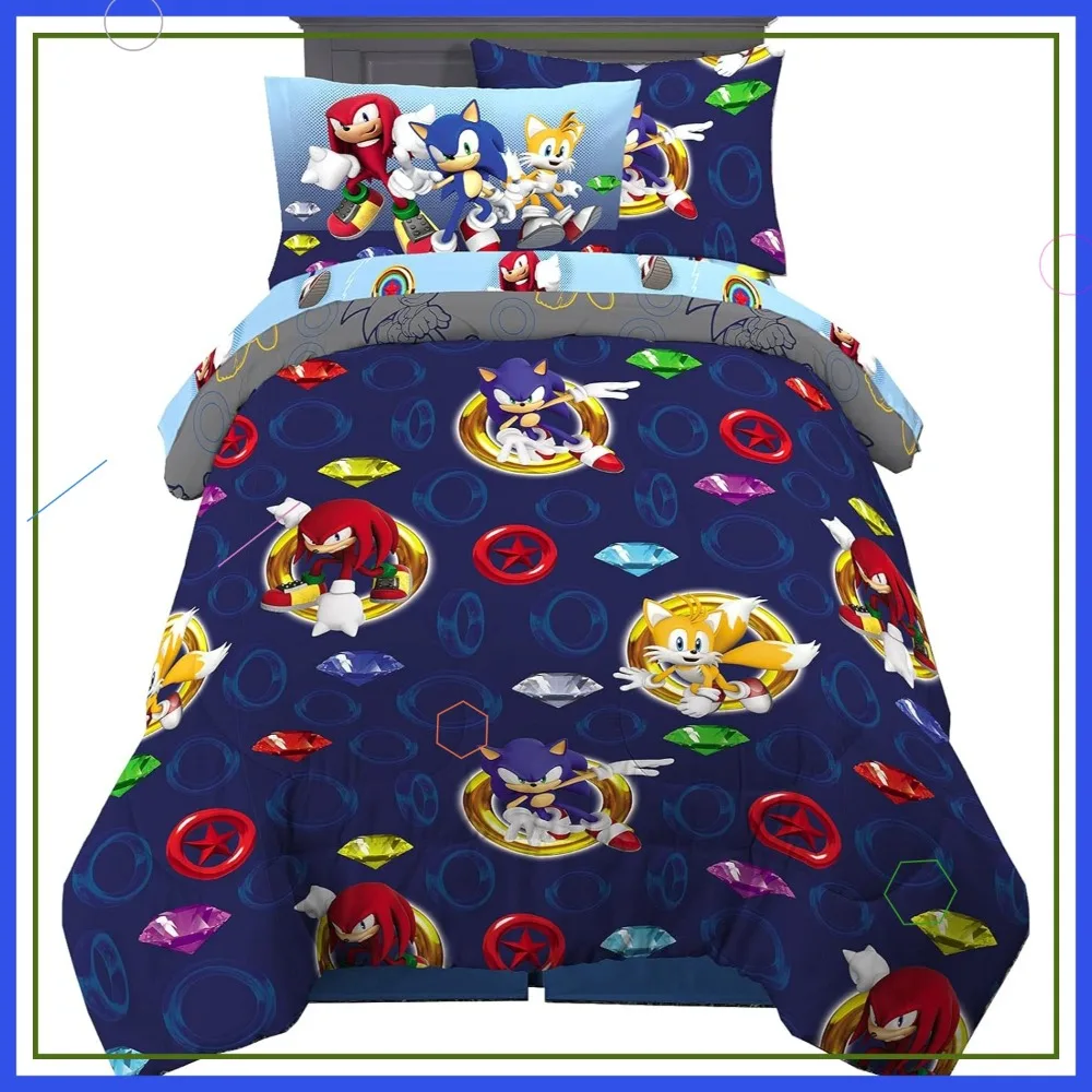 Sonic The Hedgehog Anime Bedding Set, Super Soft Comforter and Sheets, Twin Size 5-Piece
Sonic The Hedgehog Anime Bedding Set, Super Soft Comforter and Sheets, Twin Size 5-Piece