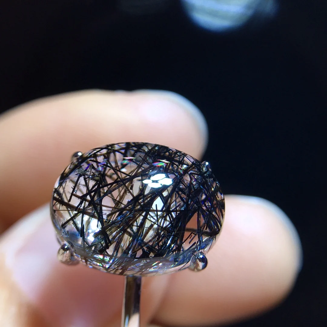 Natural Black Rutilated Quartz Ring 925 Silver Yellow Rutilated Beads 14.7/10.5mm AAAAAA
Natural Black Rutilated Quartz Ring 925 Silver Yellow Rutilated Beads 14.7/10.5mm AAAAAA