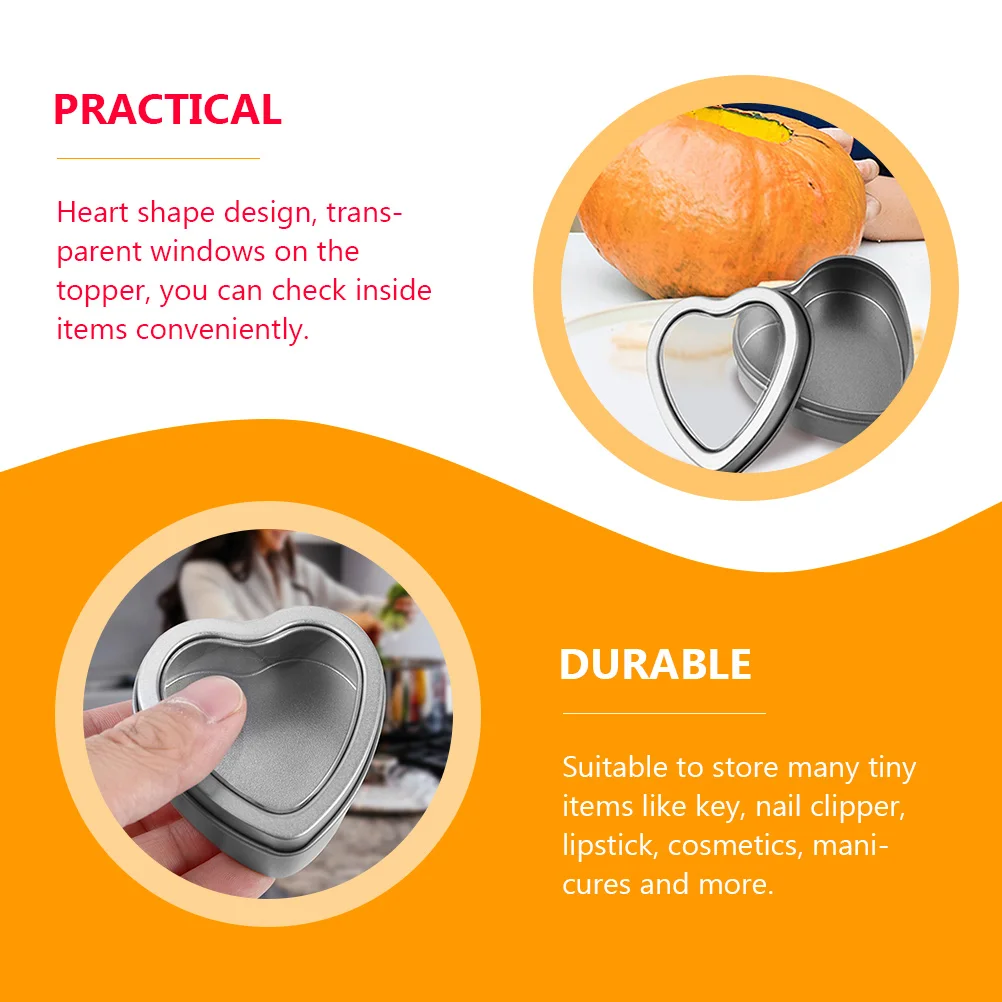 20 Pcs Heart Shaped Tinplate Boxes Durable Storage Containers C y Holders Square Silver Transparent Travel Desk ganization
20 Pcs Heart Shaped Tinplate Boxes Durable Storage Containers C y Holders Square Silver Transparent Travel Desk ganization