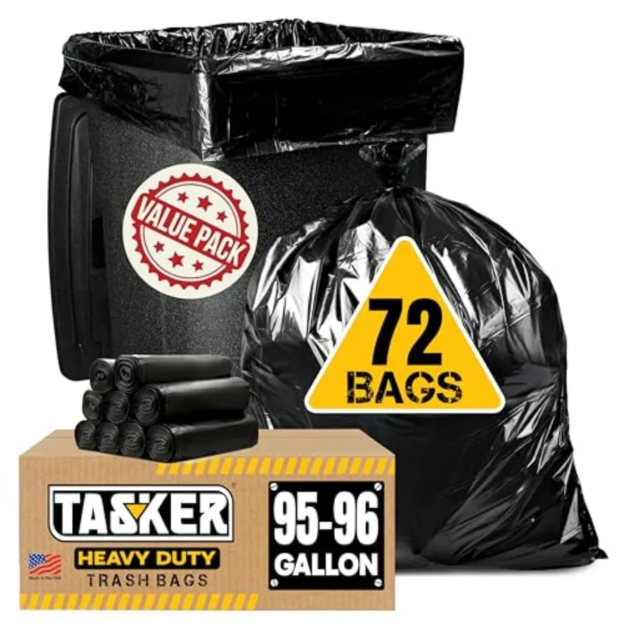 95 Gallon Trash Bags Heavy Duty Mega-Value Pack 72 Bags Extra Large Black Can Liners 90-100 Gallon Trash Bags 96 Gallon Big Gar
95 Gallon Trash Bags Heavy Duty Mega-Value Pack 72 Bags Extra Large Black Can Liners 90-100 Gallon Trash Bags 96 Gallon Big Gar