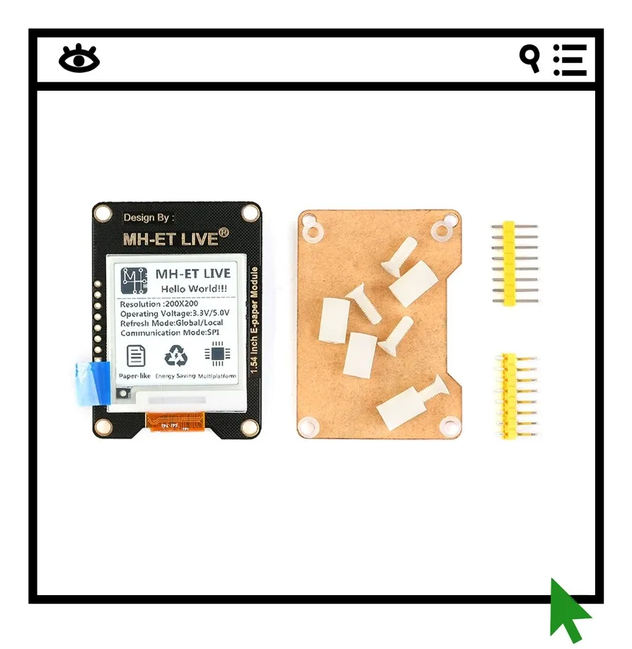 1.54-inch electronic ink screen module supports black and white/electronic paper screens
1.54-inch electronic ink screen module supports black and white/electronic paper screens