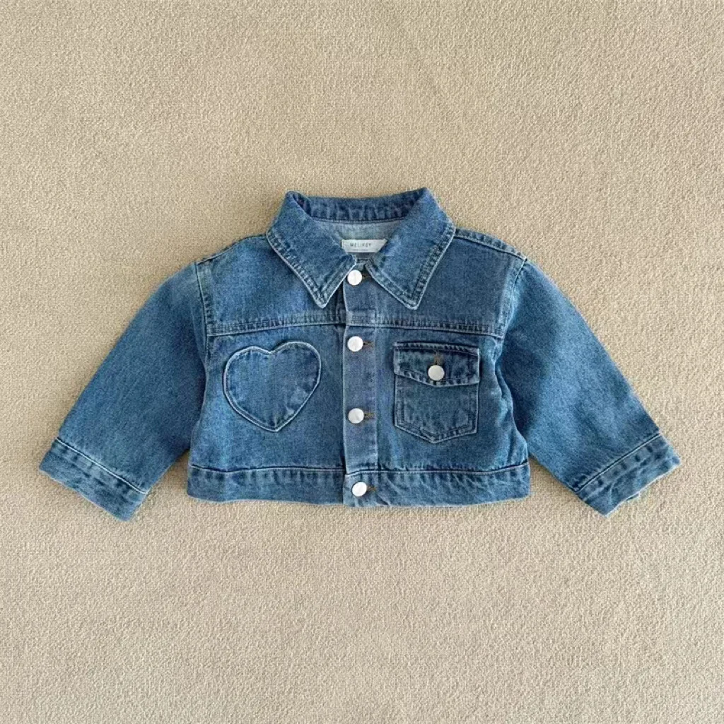2024 Autumn New Baby Girls Heart Pocket Lapel Denim Coat Children Fashion Denim Shirts Infant Girl Casual Jacket Kids Clothes
2024 Autumn New Baby Girls Heart Pocket Lapel Denim Coat Children Fashion Denim Shirts Infant Girl Casual Jacket Kids Clothes