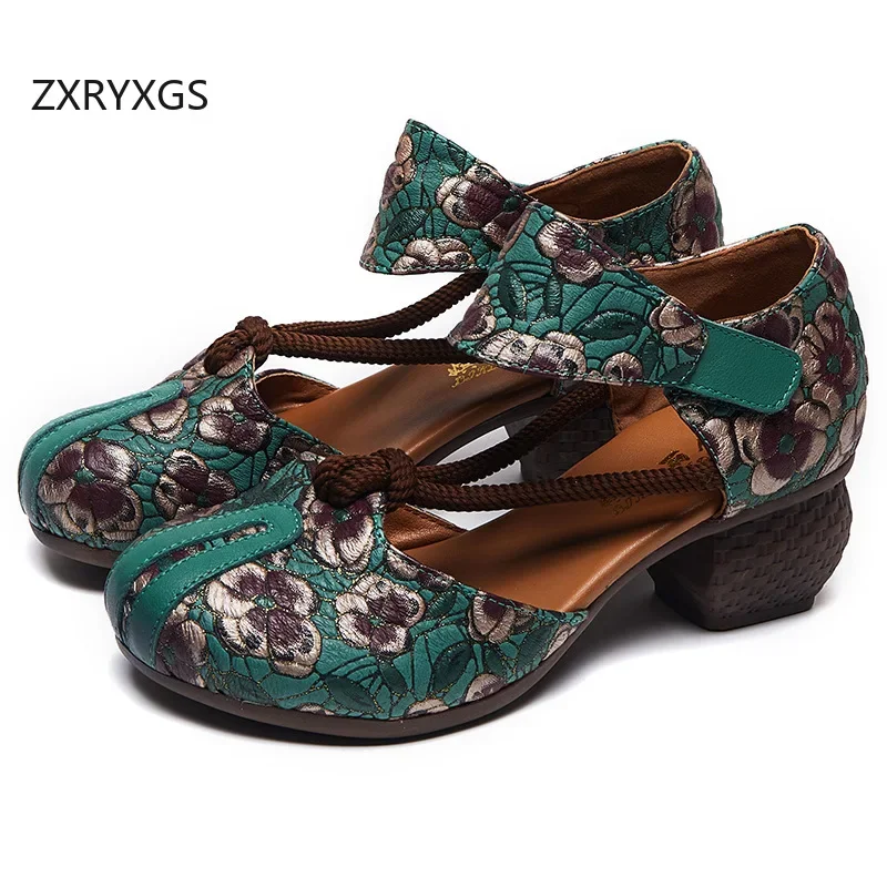 ZXRYXGS 2025 Summer Round Toe Classic Printed Premium Genuine Leather Sandals Elegant Female Sandals Fashionable Shoes Mid Heels
ZXRYXGS 2025 Summer Round Toe Classic Printed Premium Genuine Leather Sandals Elegant Female Sandals Fashionable Shoes Mid Heels