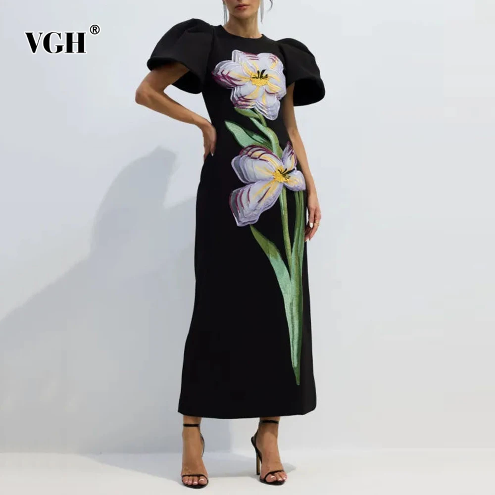 VGH Solid Spliced Appliques Slimming Dresses For Women Round Neck Short Sleeve High Waist Designer Dress Female Fashion Style
VGH Solid Spliced Appliques Slimming Dresses For Women Round Neck Short Sleeve High Waist Designer Dress Female Fashion Style