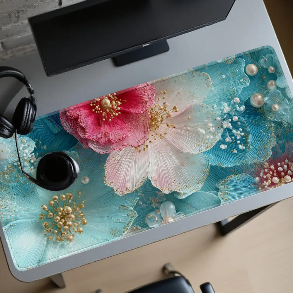 Turquoise Pink Floral Mouse Pad Large Desk Mat Rubber Non-Slip Office Gaming Pad
Turquoise Pink Floral Mouse Pad Large Desk Mat Rubber Non-Slip Office Gaming Pad