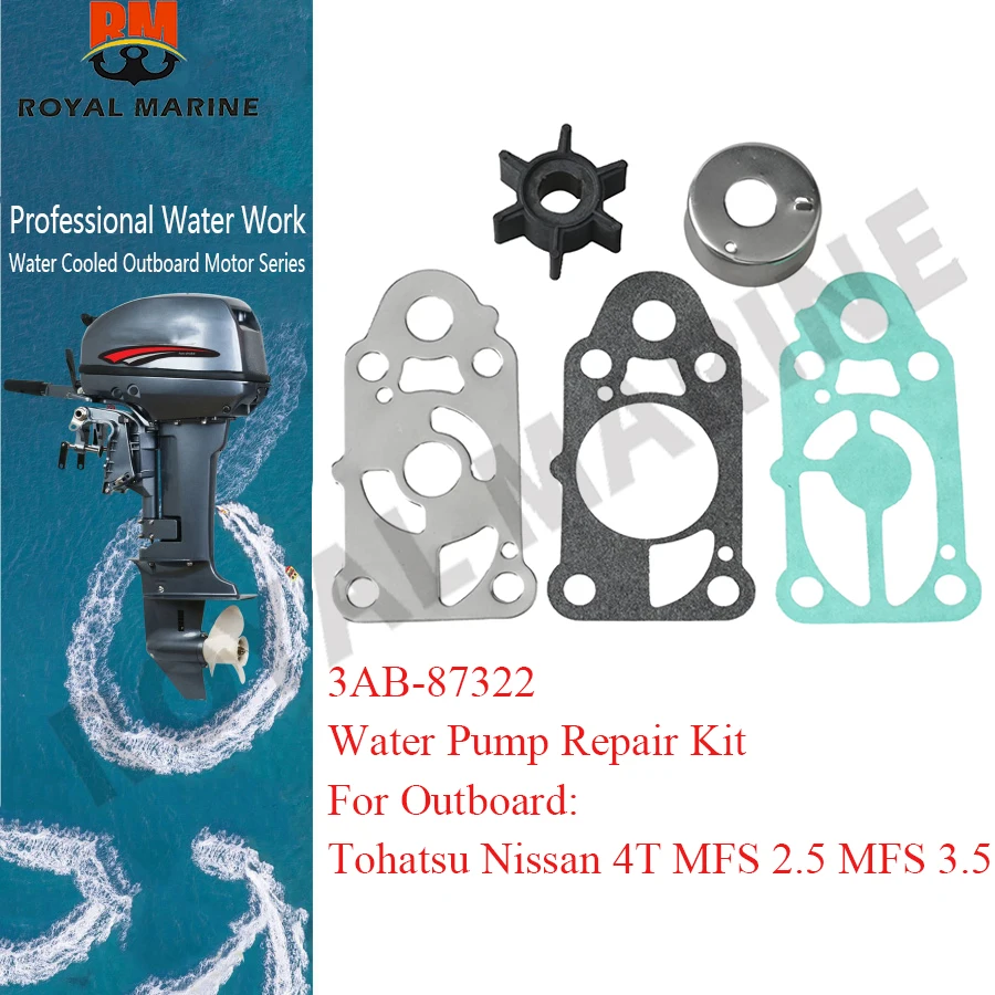 3AB-87322 Water Pump Repair Kit Fit Tohatsu Nissan Outboard Engine 4T MFS2.5 MFS3.5 AB-87322-0 3AB87322 Boat Motor Replacement
3AB-87322 Water Pump Repair Kit Fit Tohatsu Nissan Outboard Engine 4T MFS2.5 MFS3.5 AB-87322-0 3AB87322 Boat Motor Replacement
