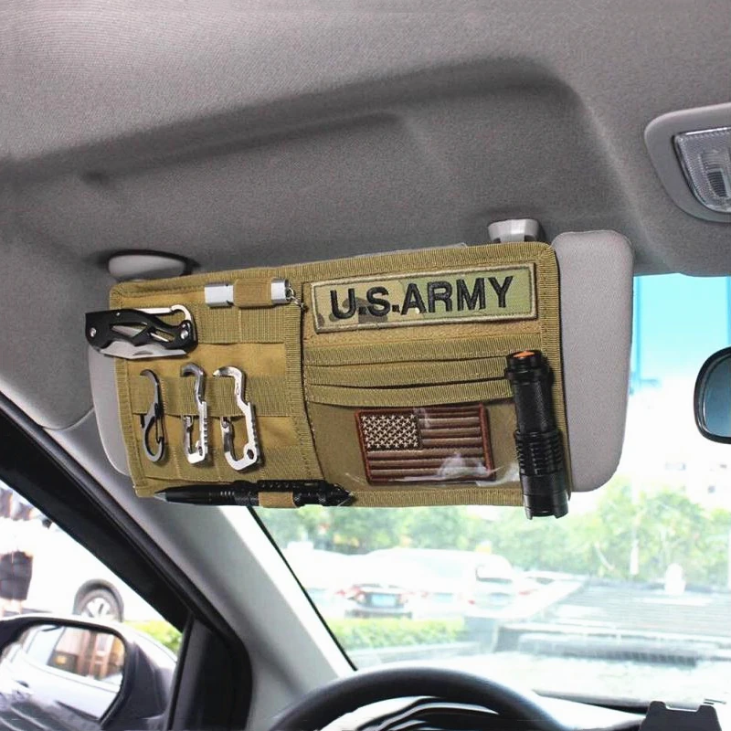 Tactical Multifunctional Car Sun Visor Storage Bag Sport Leisure Molle Webbing Document Finishing Hang Pack Card Holder Organize
Tactical Multifunctional Car Sun Visor Storage Bag Sport Leisure Molle Webbing Document Finishing Hang Pack Card Holder Organize