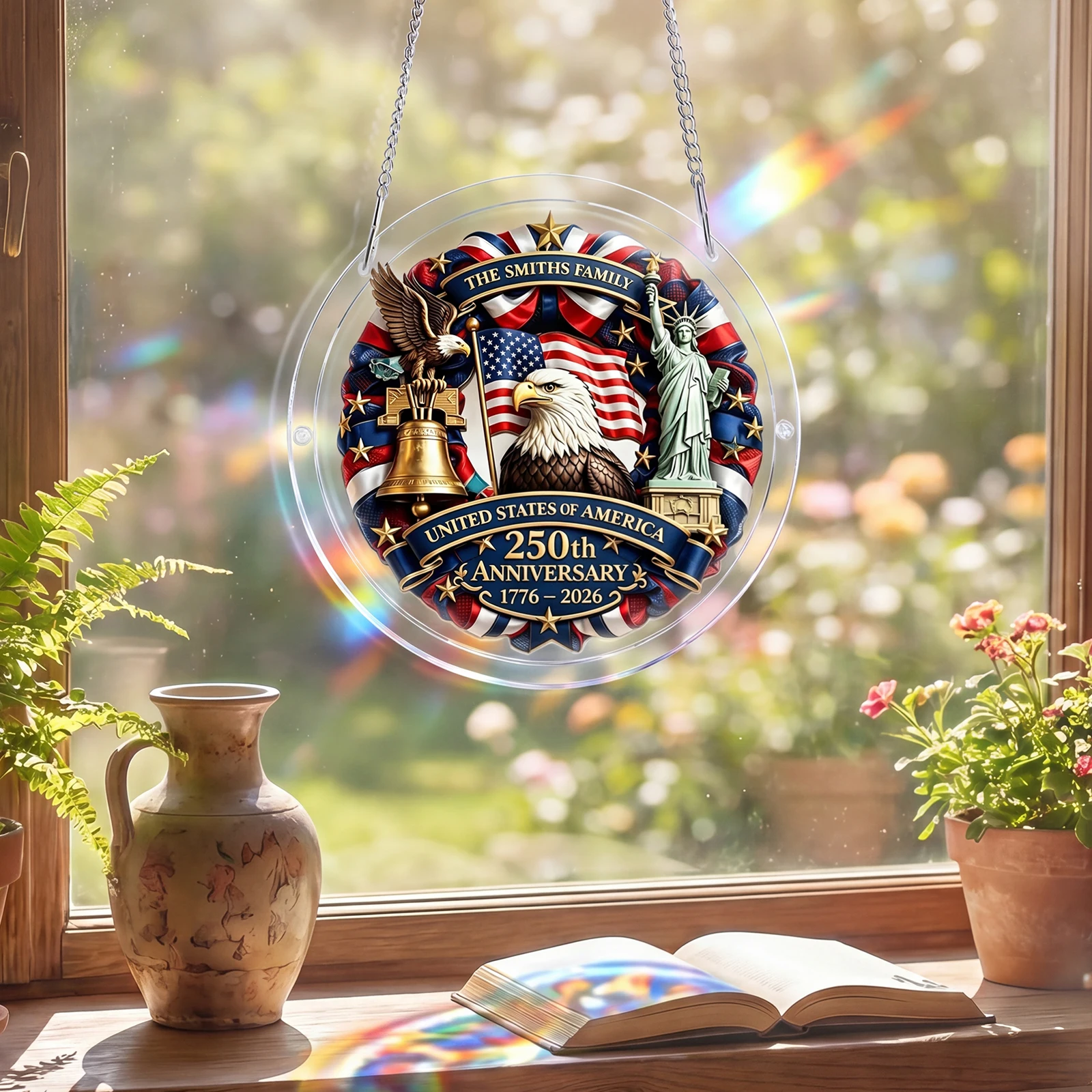Acrylic 250th Anniversary Garden Decor Sun Catcher Lightweight Translucent Decorative Plaque for Birthday Gift Home Decor
Acrylic 250th Anniversary Garden Decor Sun Catcher Lightweight Translucent Decorative Plaque for Birthday Gift Home Decor
