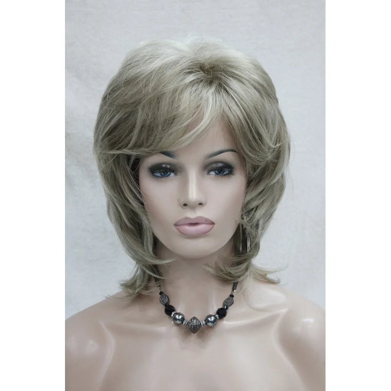 Элегантный очаровательный пушистый многослойный блондин средней длины, волнистый женский парик для косплея 
Элегантный очаровательный пушистый многослойный блондин средней длины, волнистый женский парик для косплея